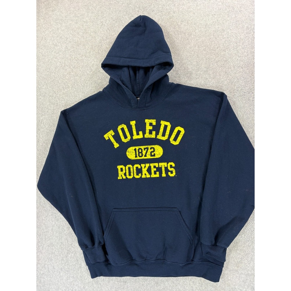 Toledo Rockets Screened Logo Campus Hoodie Sweatshirt (Men's Large) Blue